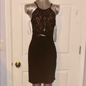 Knee length formal black & lace dress